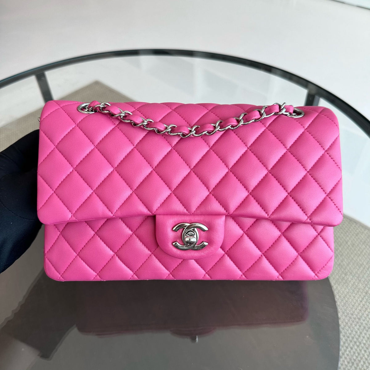 Lambskin Quilted Hot Pink SHW No 19