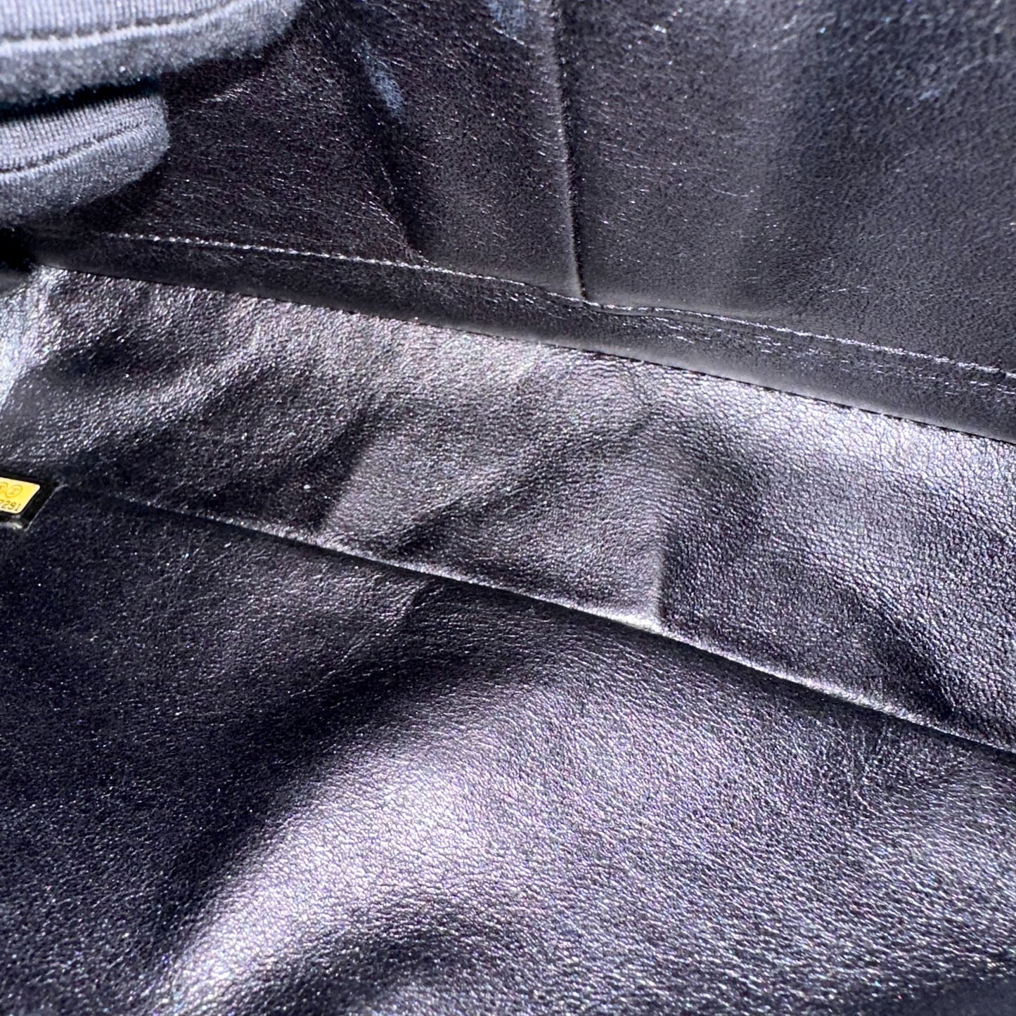 Metallic Crackled Calfskin Quilted Gray SHW No 11