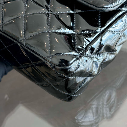 Patent Leather Quilted Black SHW No 18