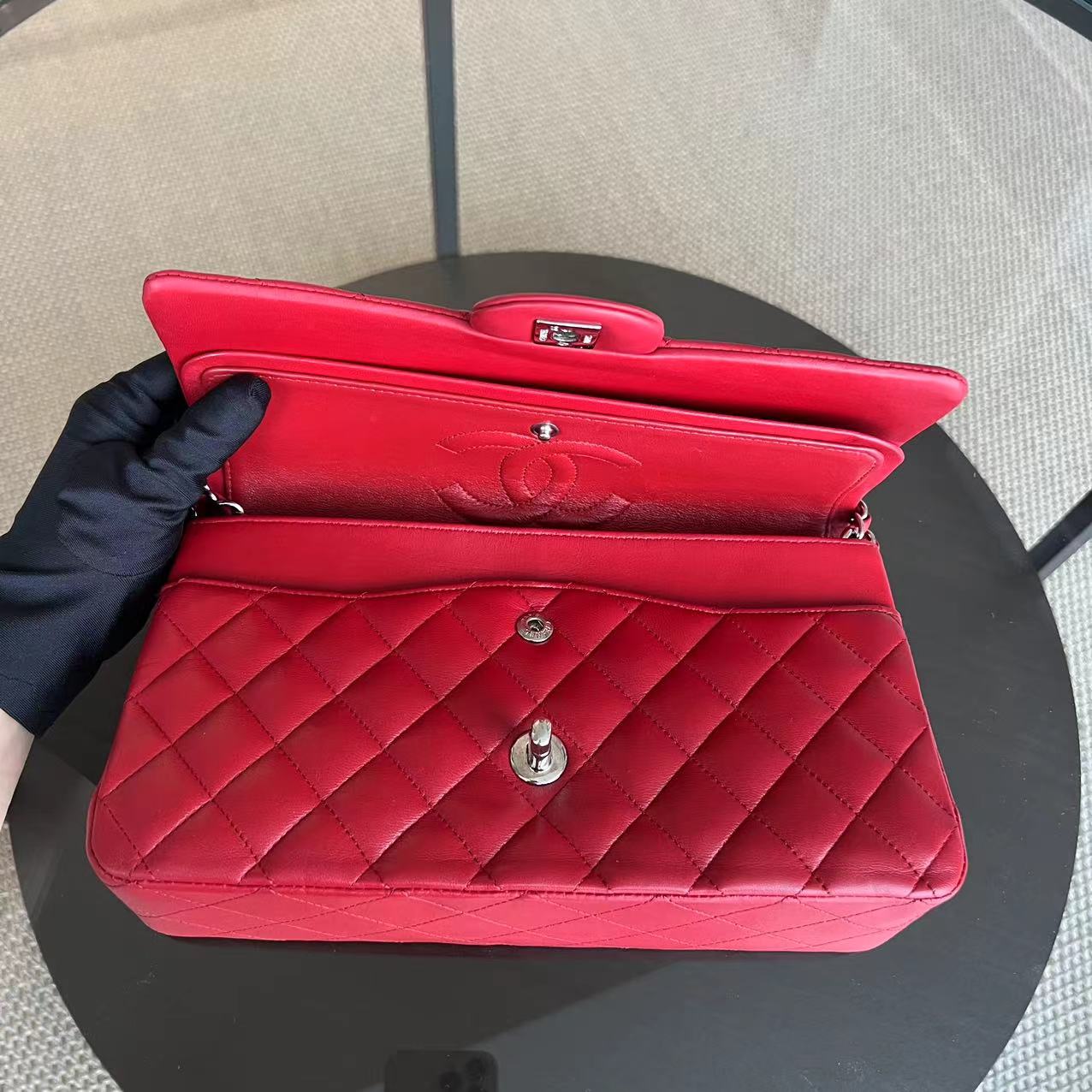 Quilted Lambskin Dark Red Silver Hardware Series 17