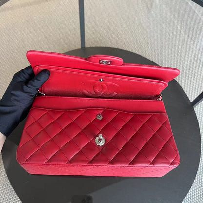 Quilted Lambskin Dark Red Silver Hardware Series 17