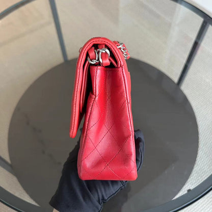 Quilted Lambskin Dark Red Silver Hardware Series 17