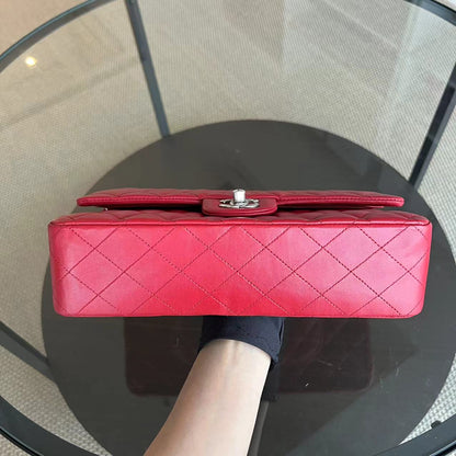 Quilted Lambskin Dark Red Silver Hardware Series 17
