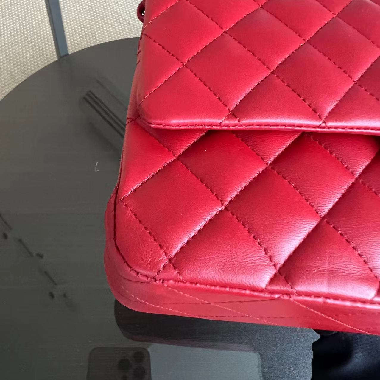 Quilted Lambskin Dark Red Silver Hardware Series 17