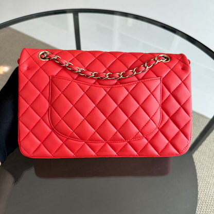 Quilted Lambskin Salmon Red GHW No 23