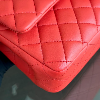 Quilted Lambskin Salmon Red GHW No 23