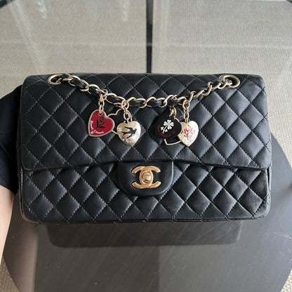 Valentine Seasonal Flap Quilted Lambskin Black Golden Hardware Series 13