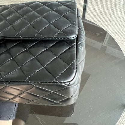 Valentine Seasonal Flap Quilted Lambskin Black Golden Hardware Series 13
