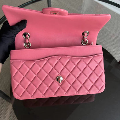 Valentine Seasonal Flap Quilted Lambskin Sakura Pink Golden Hardware Series 19