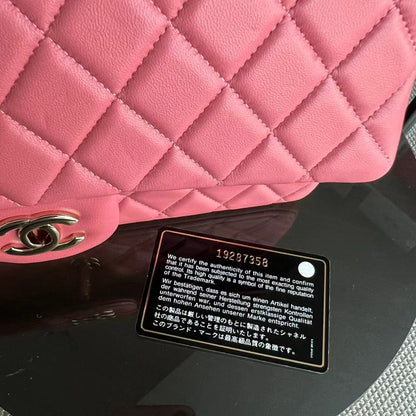 Valentine Seasonal Flap Quilted Lambskin Sakura Pink Golden Hardware Series 19
