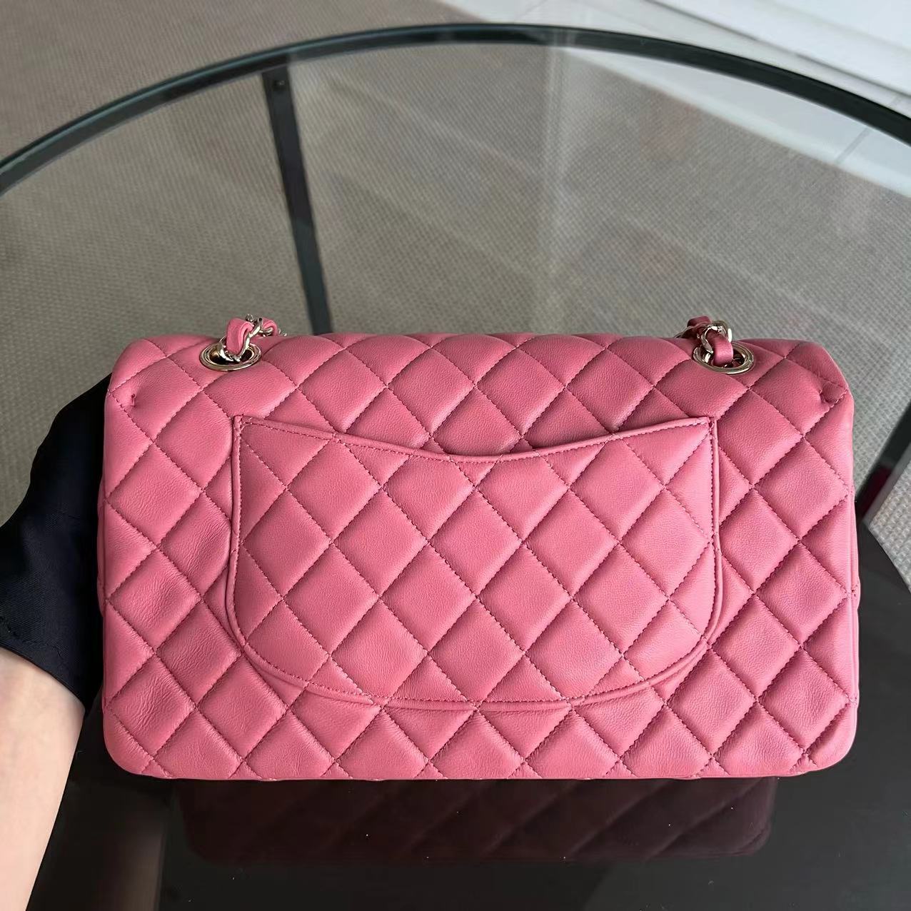 Valentine Seasonal Flap Quilted Lambskin Sakura Pink Golden Hardware Series 19