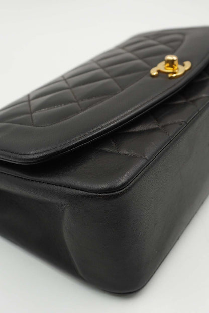 Medium Diana Flap Bag Caviar Black