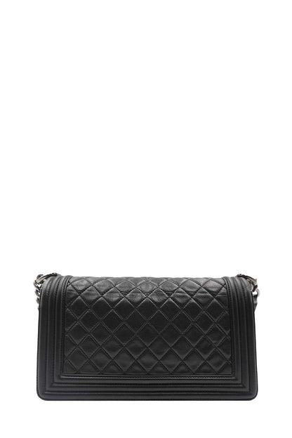 Medium Quilted Boy Calfskin Ruthenium Hardware Black