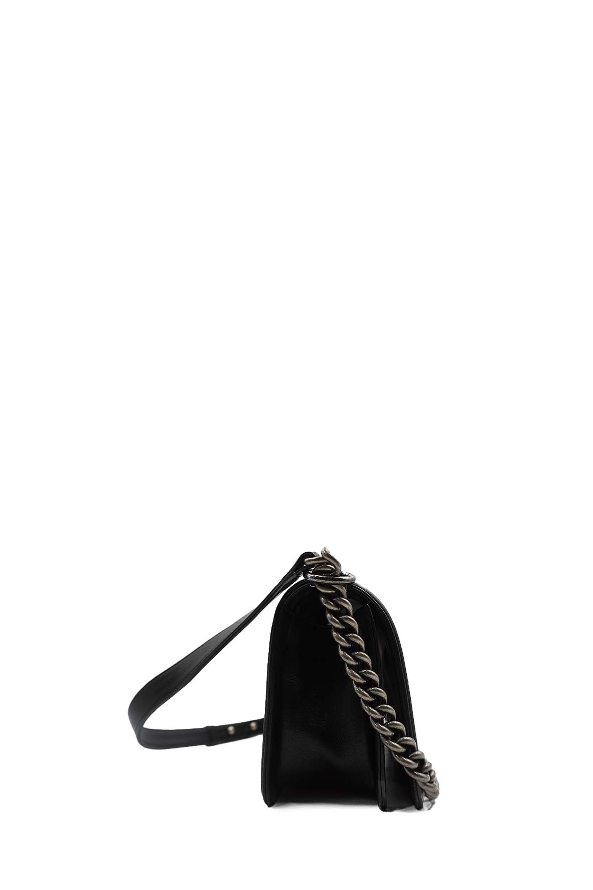 Medium Quilted Boy Calfskin Ruthenium Hardware Black