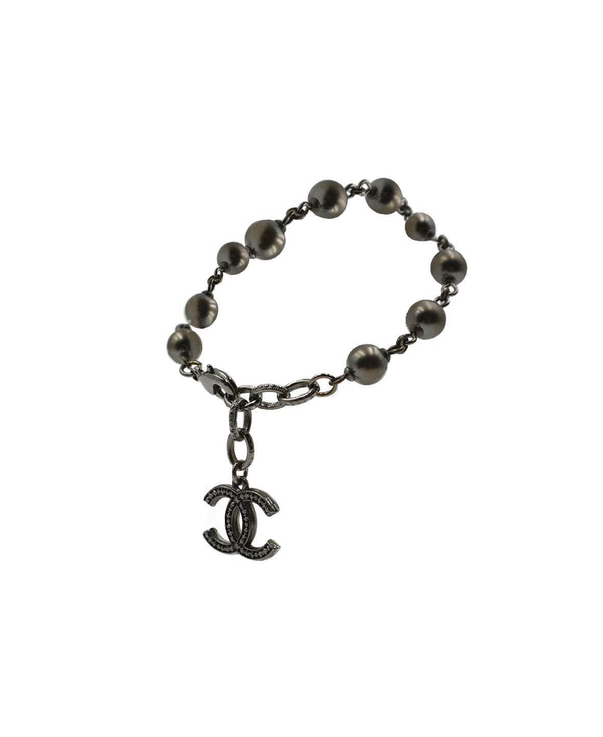 Metal Pearl Bracelet Black