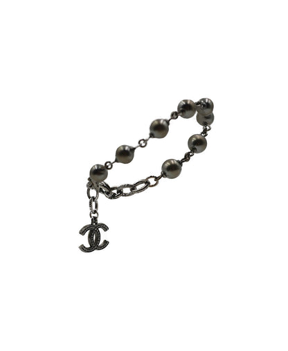 Metal Pearl Bracelet Black