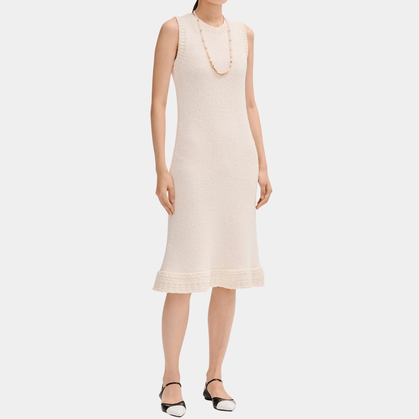 Chanel Midi Dress in Silk Ecru, Front