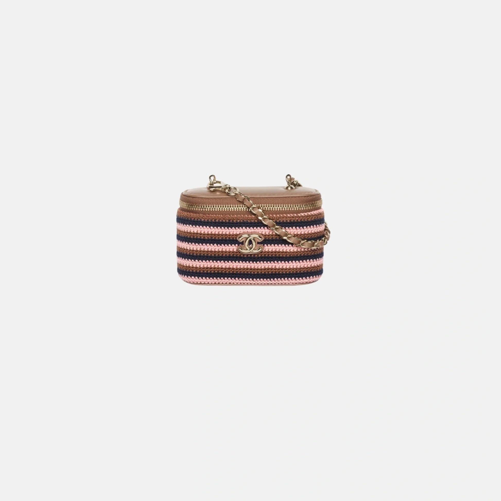 Chanel Mini Bag Charm in Crochet Lambskin and Gold Tone Metal