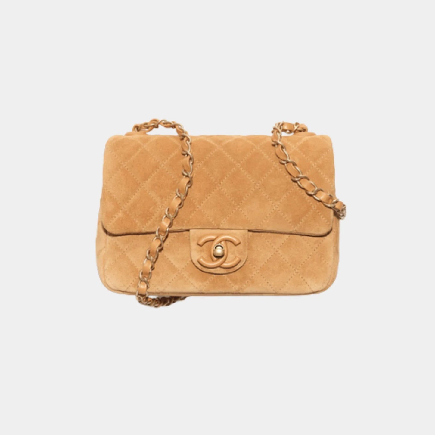 Mini Flap Bag In Suede&Lambskin - Gold Metal