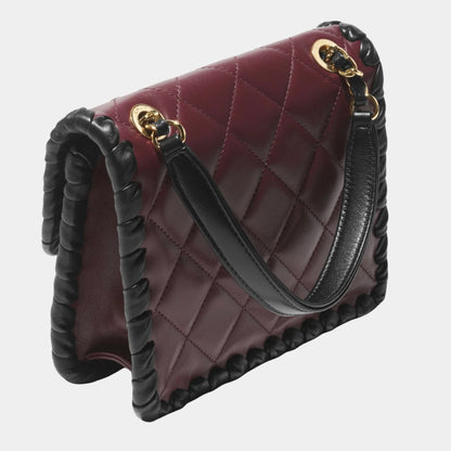 Mini Flap Bag Lambskin Braided Calfskin & Gold Tone Metal