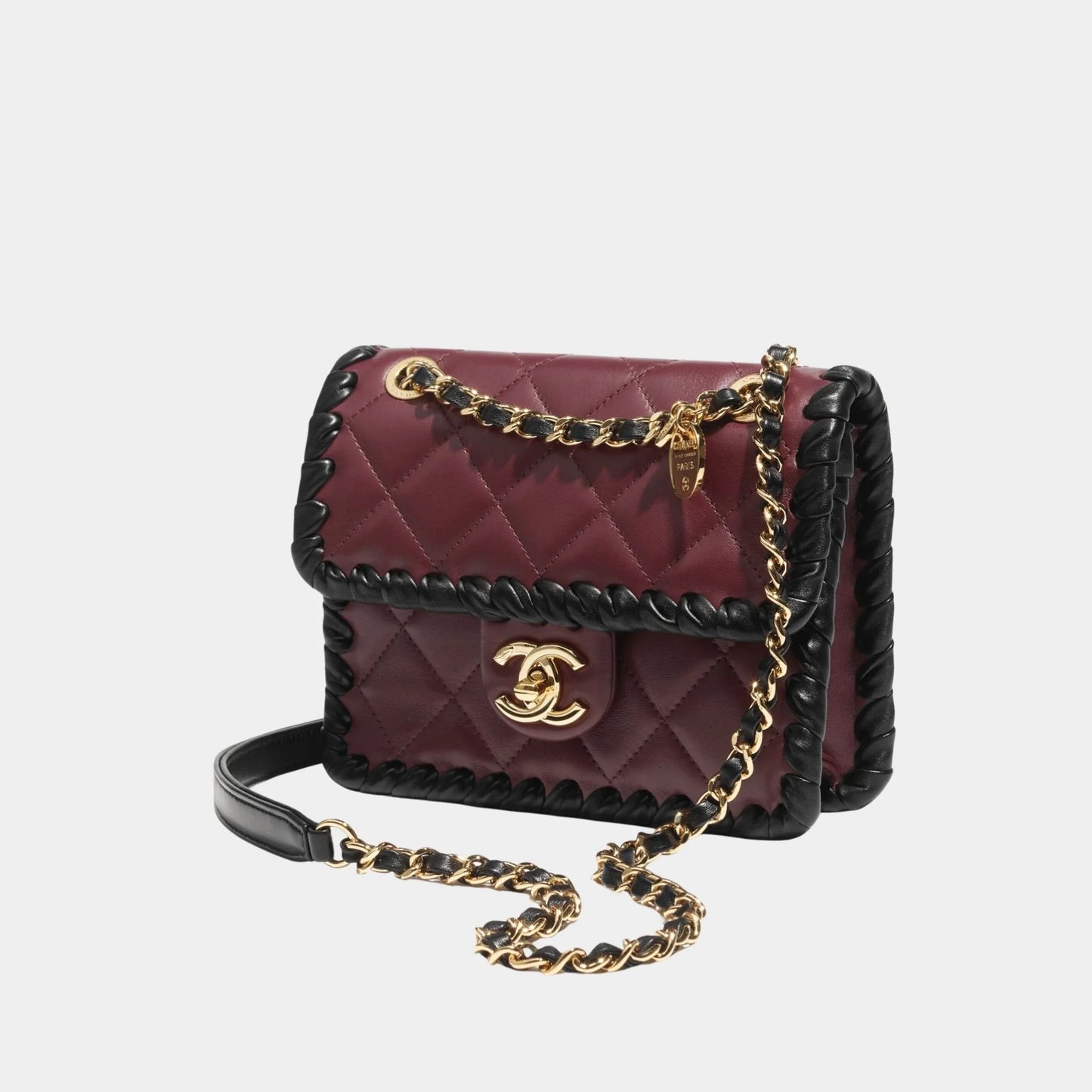 Mini Flap Bag Lambskin Braided Calfskin & Gold Tone Metal
