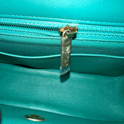 Mini Rectangular Classic Flap 20CM Quilted Lambskin Blue Green GHW No 27