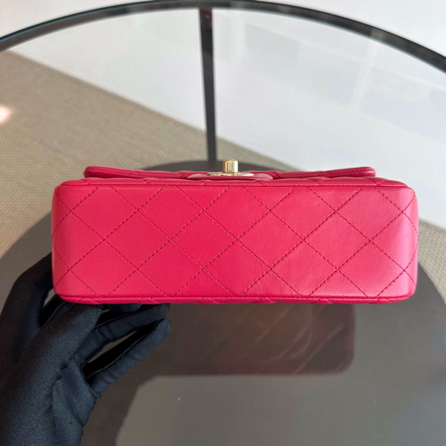 Mini Rectangular Classic Flap Lambskin Pink GHW No 21