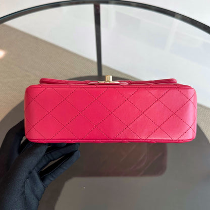 Mini Rectangular Classic Flap Lambskin Pink GHW No 21