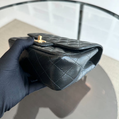 Mini Rectangular Classic Flap Pixel Effect Calfskin Cruise 2016 Black GHW No 21