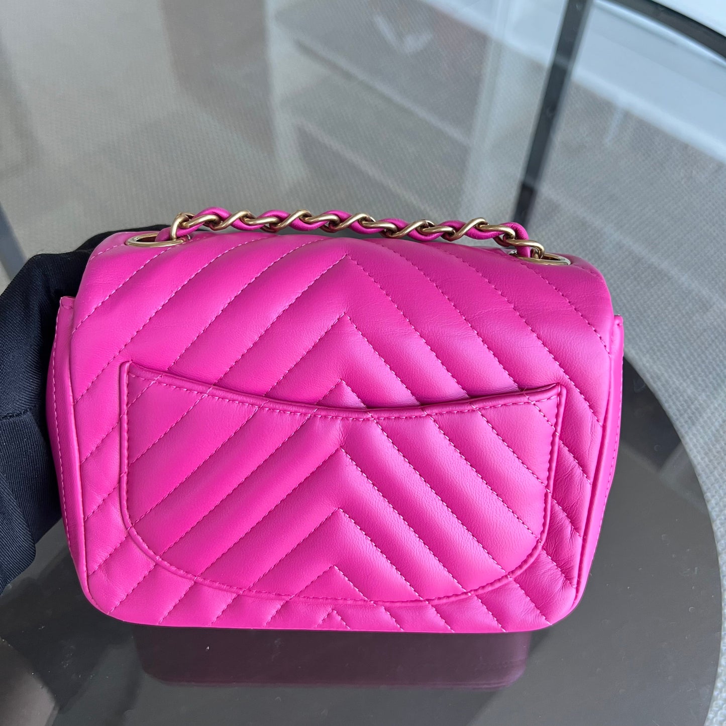 Mini Square Classic Flap Chevron Lambskin GHW No 21