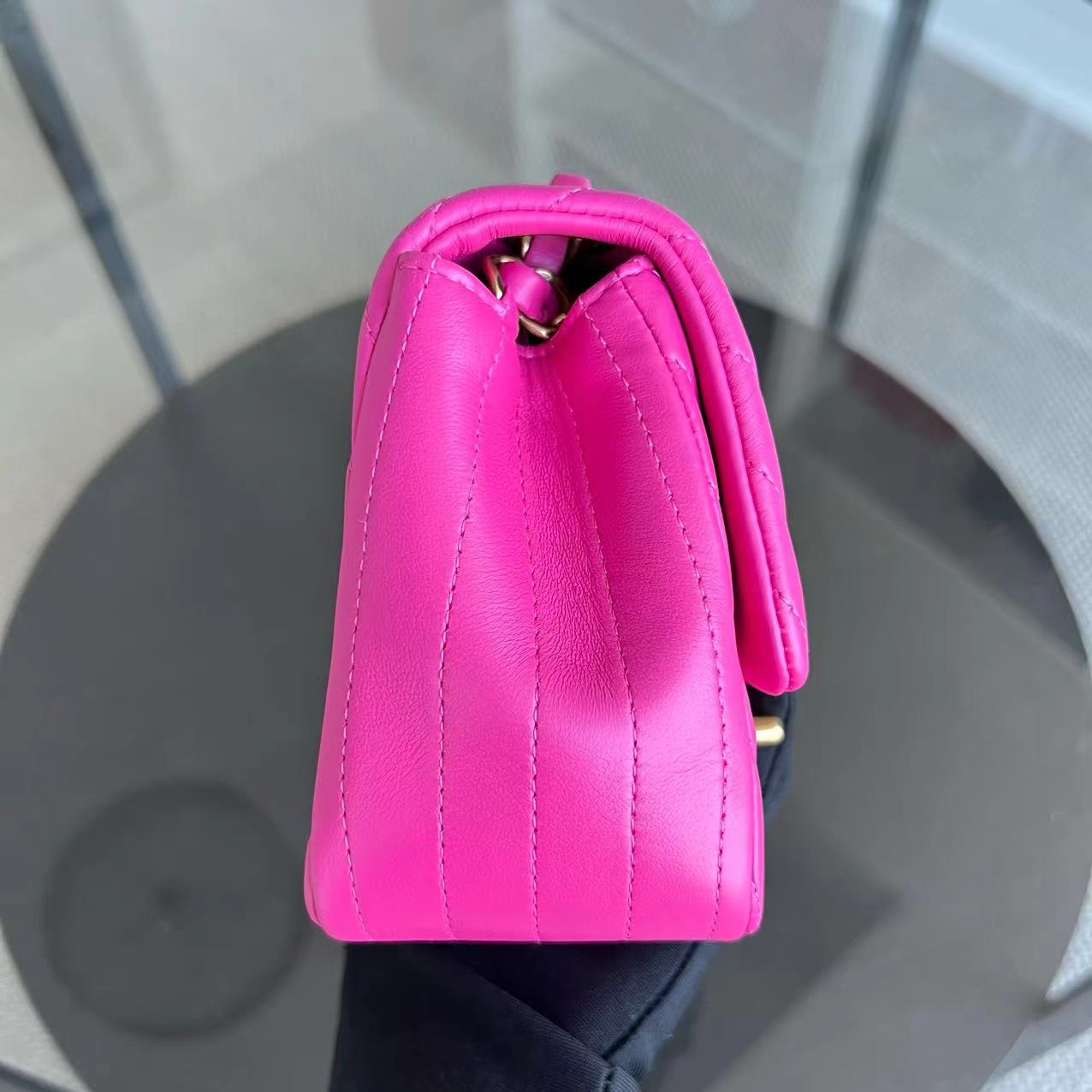 Mini Square Classic Flap Chevron Lambskin GHW No 21
