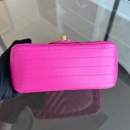 Mini Square Classic Flap Chevron Lambskin GHW No 21