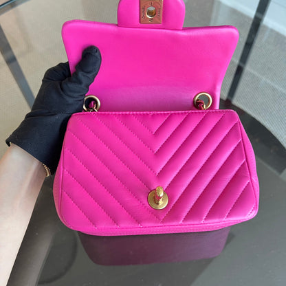 Mini Square Classic Flap Chevron Lambskin GHW No 21