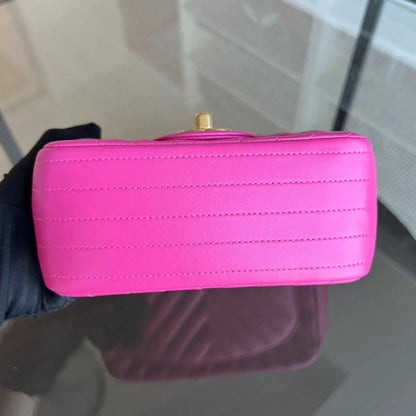 Mini Square Classic Flap Chevron Lambskin GHW No 21