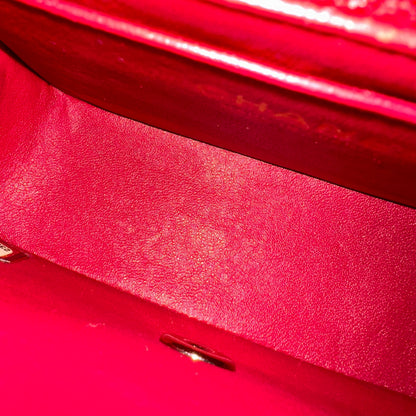 Mini Square Classic Flap Lambskin Red GHW No 23