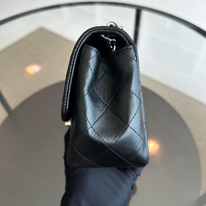 Mini Square Classic Flap Quilted Lambskin Black SHW No 13