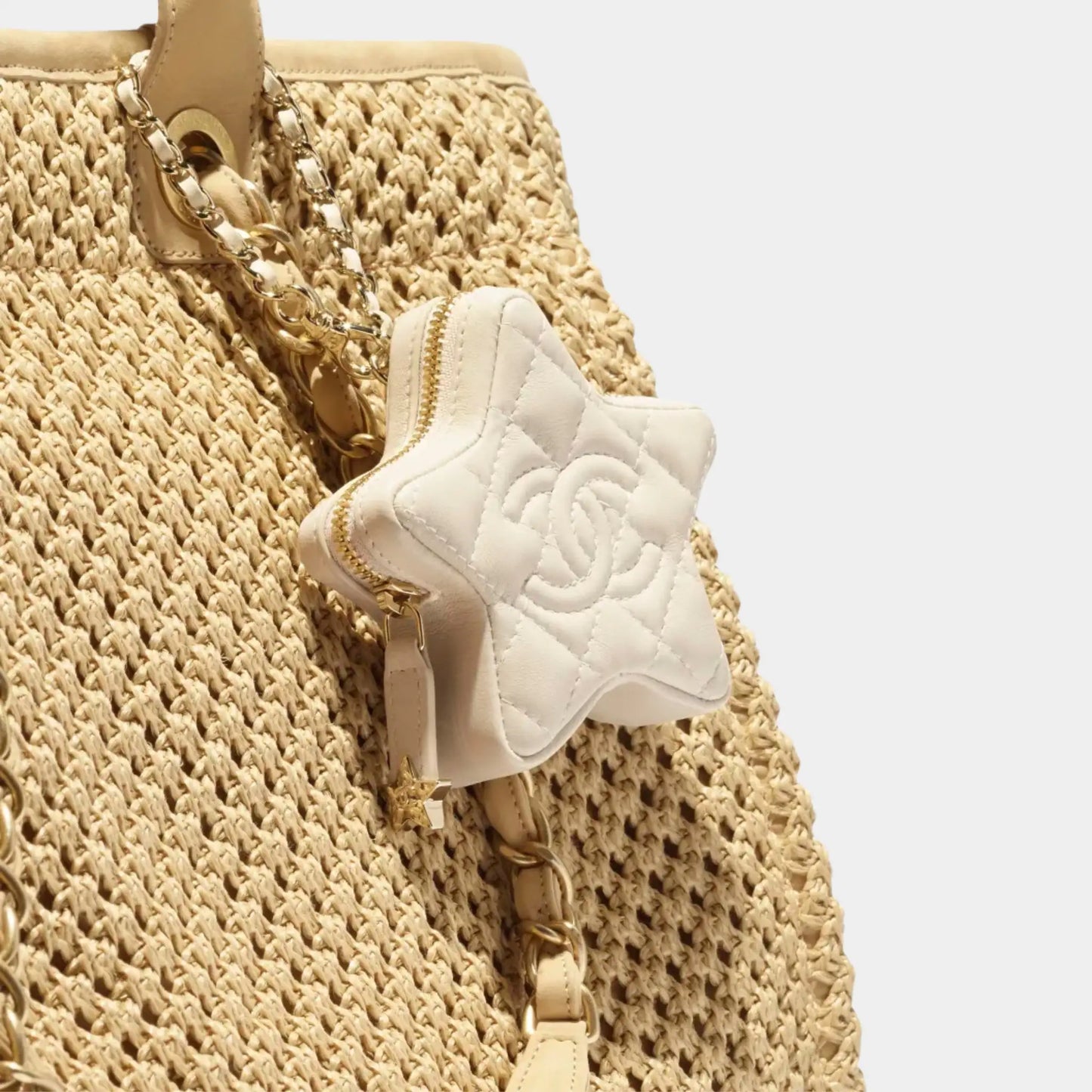 Mini Star Bag Charm Shiny Lambskin & Gold-Tone Metal