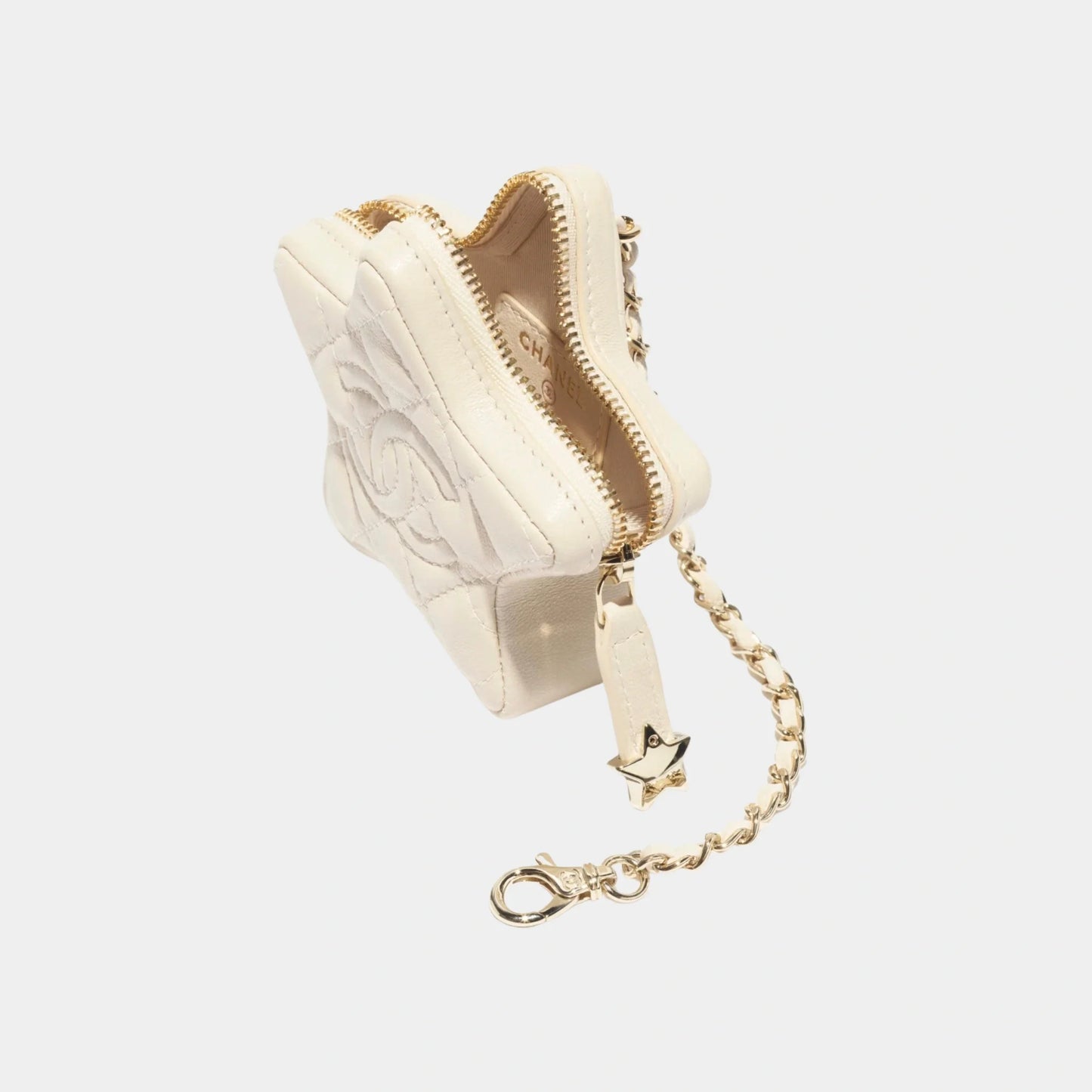 Mini Star Bag Charm Shiny Lambskin & Gold-Tone Metal