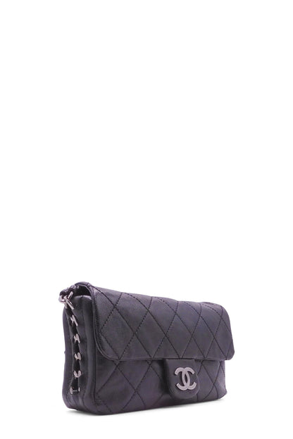 Modern Chain Flap Bag Black