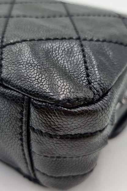 Modern Chain Flap Bag Black