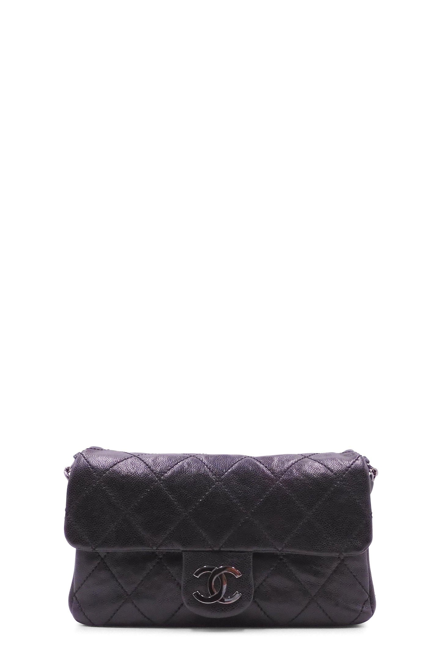 Modern Chain Flap Bag Black