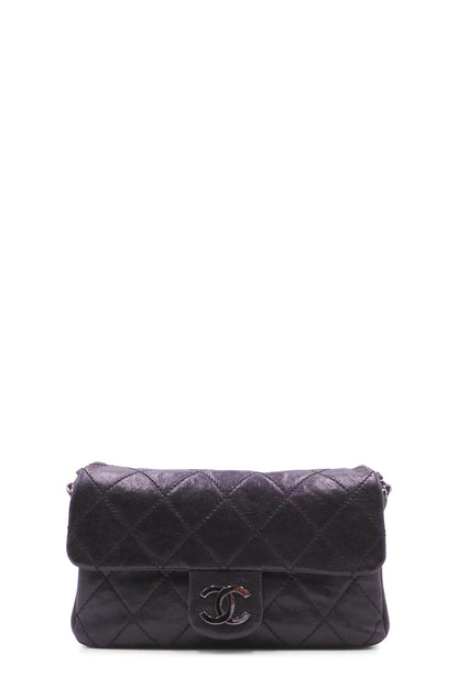 Modern Chain Flap Bag Black