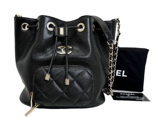 CHANEL SMALL BUCKET BAG IN CAVIAR LEATHER 072405A21