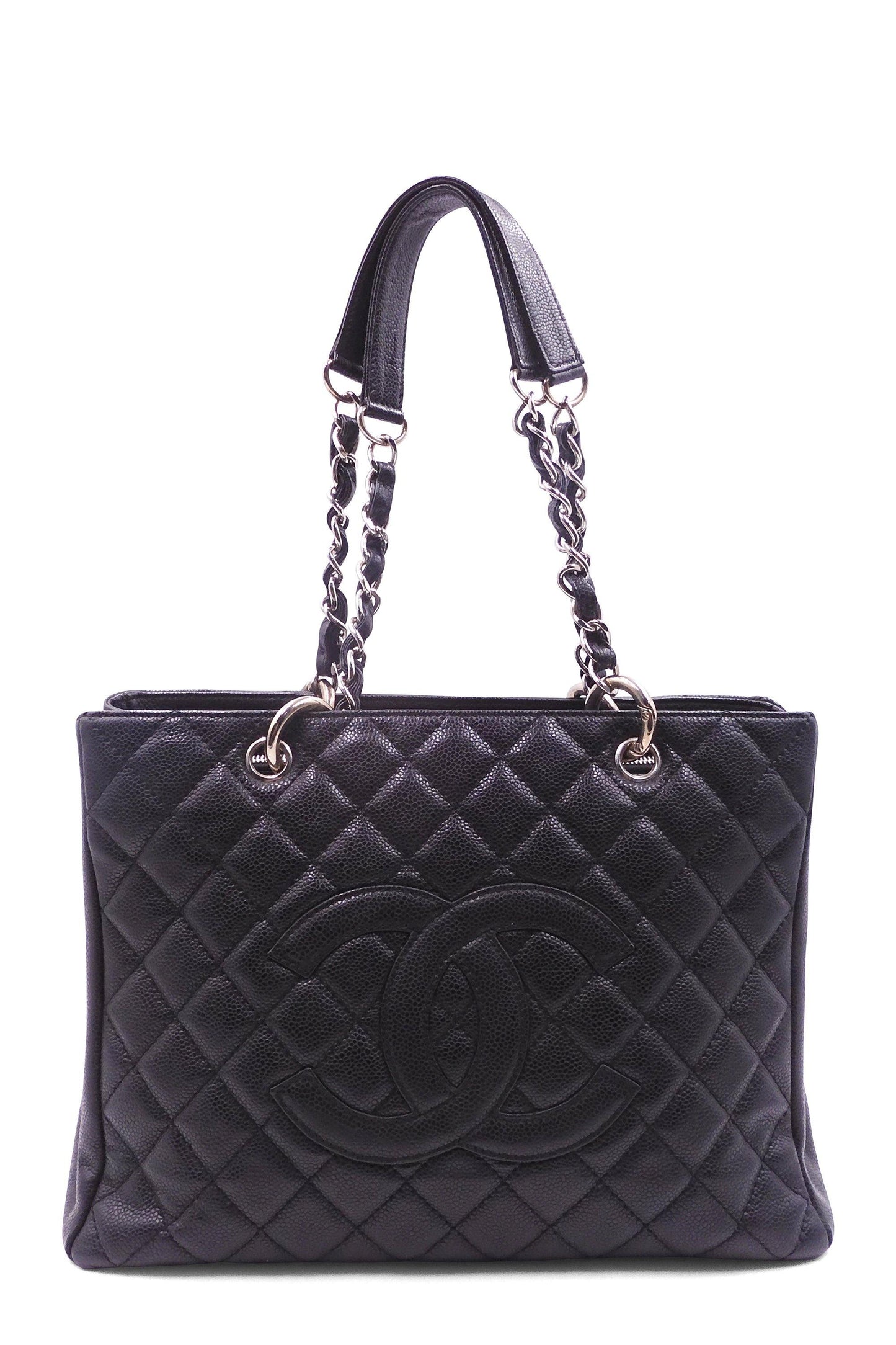 Old Model Grand Shopping Tote with Silver Hardware Black
