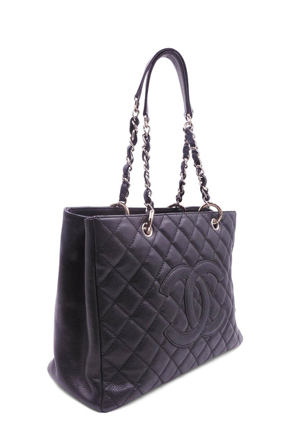 Old Model Grand Shopping Tote with Silver Hardware Black