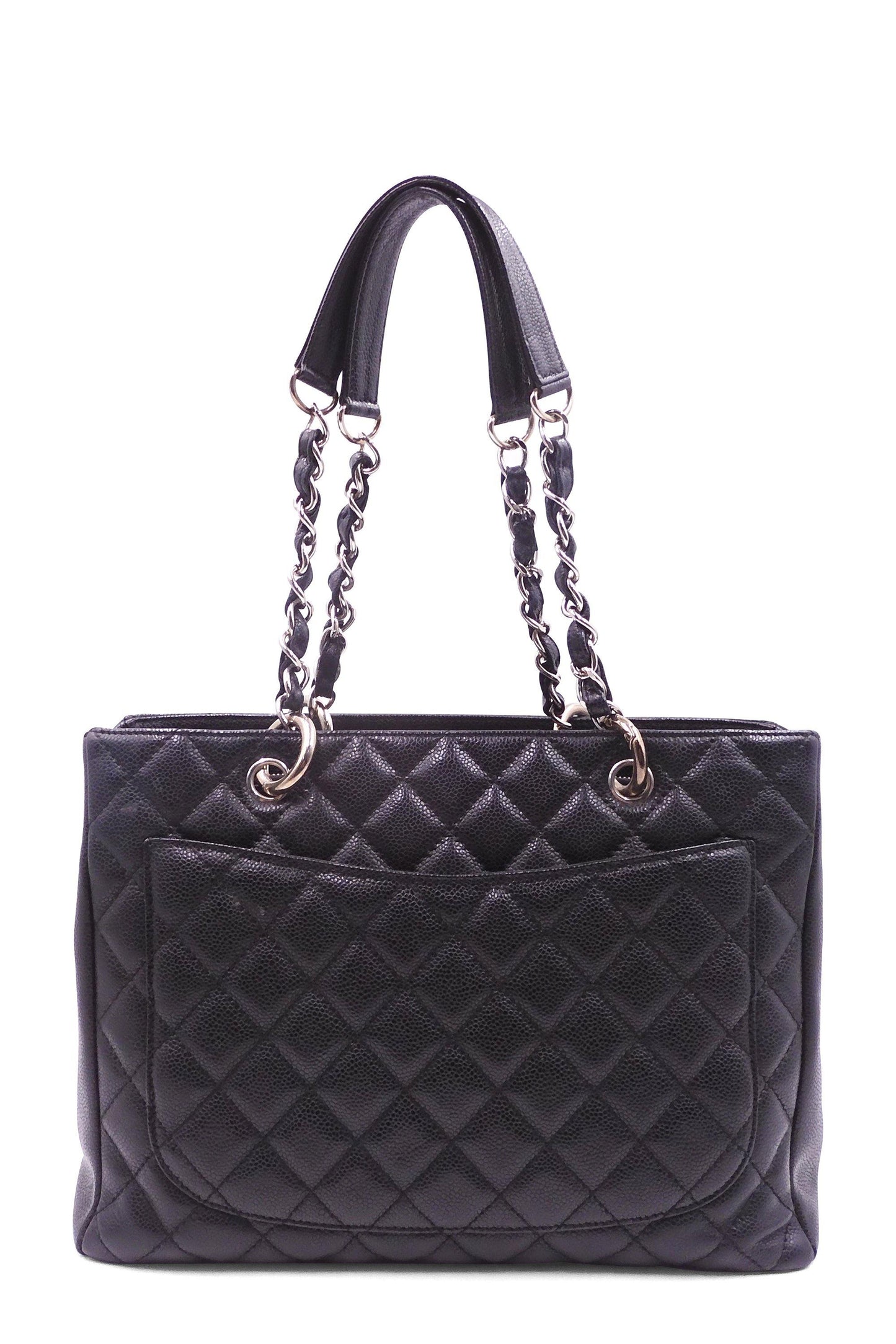 Old Model Grand Shopping Tote with Silver Hardware Black