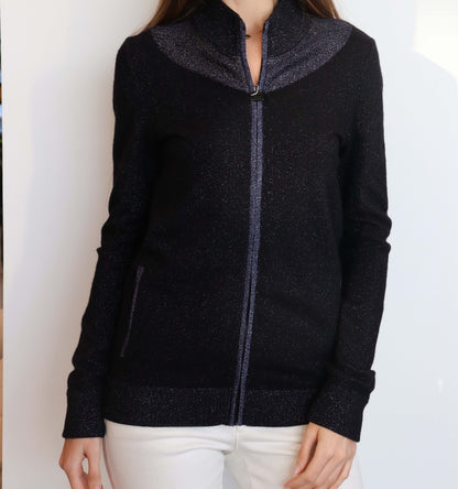 Chanel Logo Long Sleeve Zipped Knit Jacket - DXBS2003