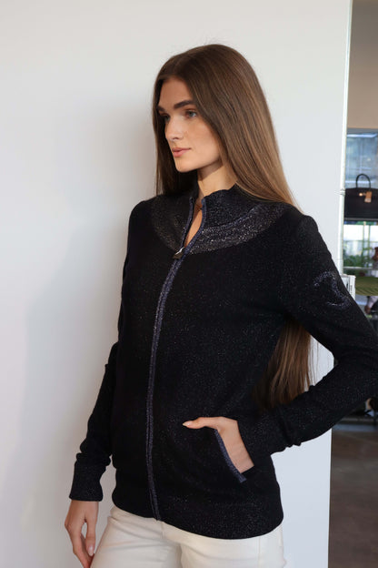 Chanel Logo Long Sleeve Zipped Knit Jacket - DXBS2003