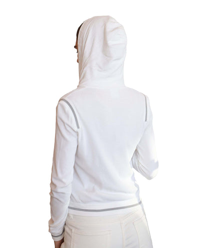 Chanel Sport Logo Zipped Hoodie White Gray cotton DXBS2009
