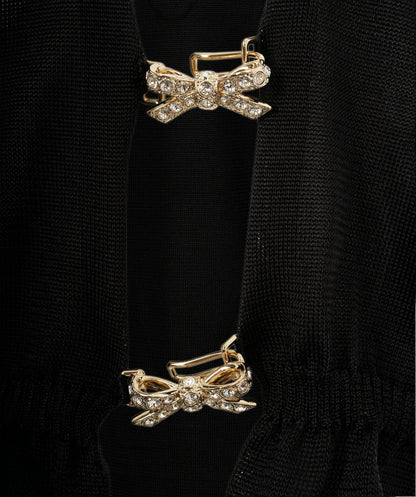 Super Rare Chanel Bow Diamonte CC Cardigan  ALL0767